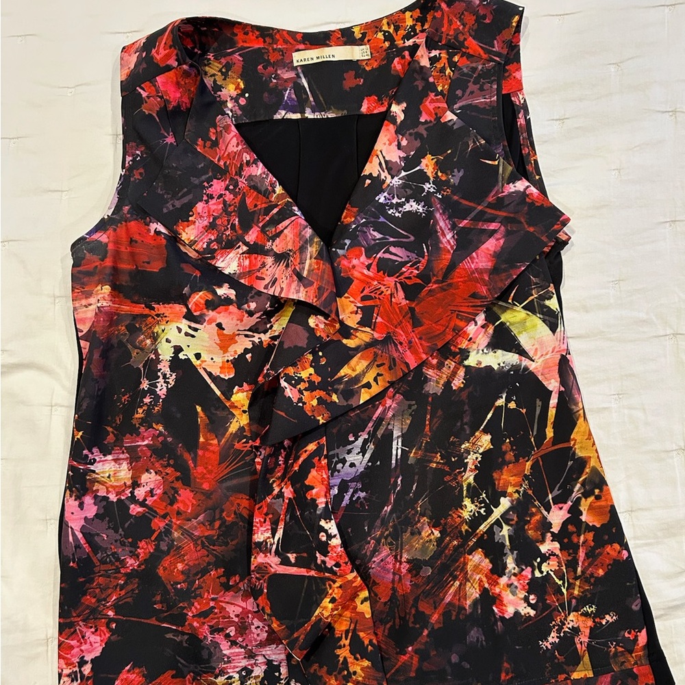 Karen Millen Multicolor Abstract Blouse